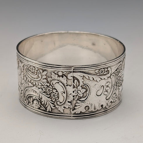 Antique British silver plate napkin rings, set of 6